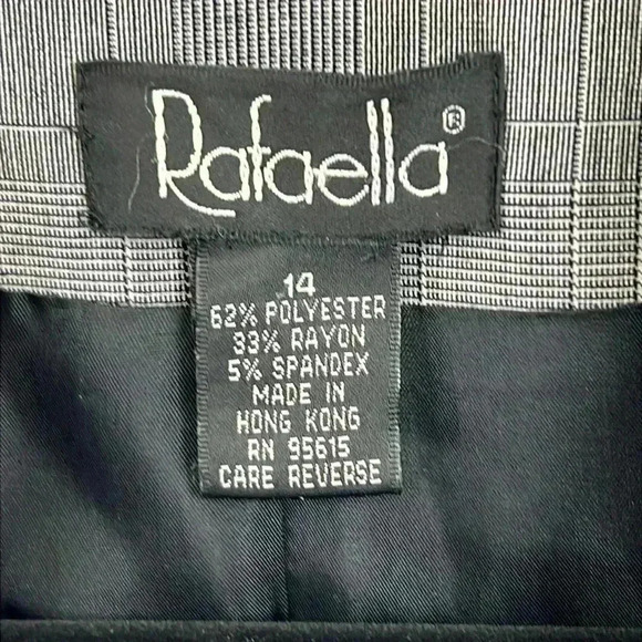 Rafaella Women’s Suit Jacket Size 14 Subtle Black/White Plaid Poly/Rayon/Spandex - Picture 2 of 10